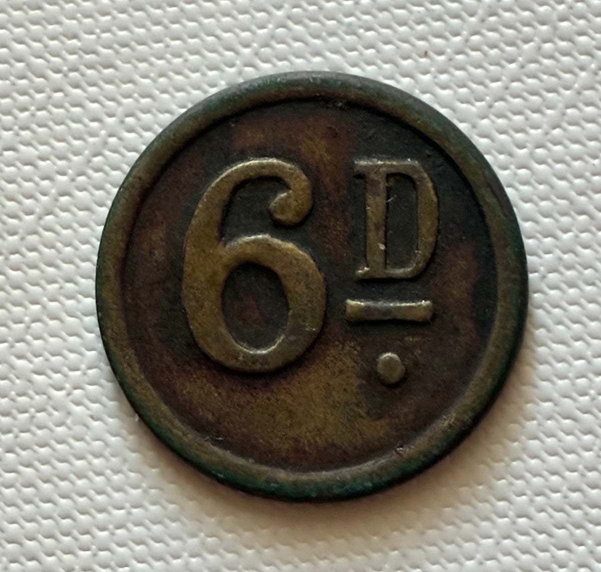 Token 23 – South-West Africa – C.D.M. – 6d Diamond Mine Token, c. 1920–1950