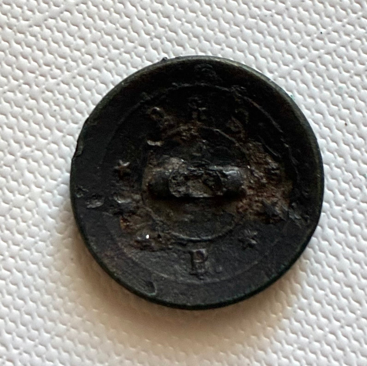 Token 25 – German Kingdom of Württemberg – Military Uniform Button with Crowned “W” Cypher, c. 1890–1918