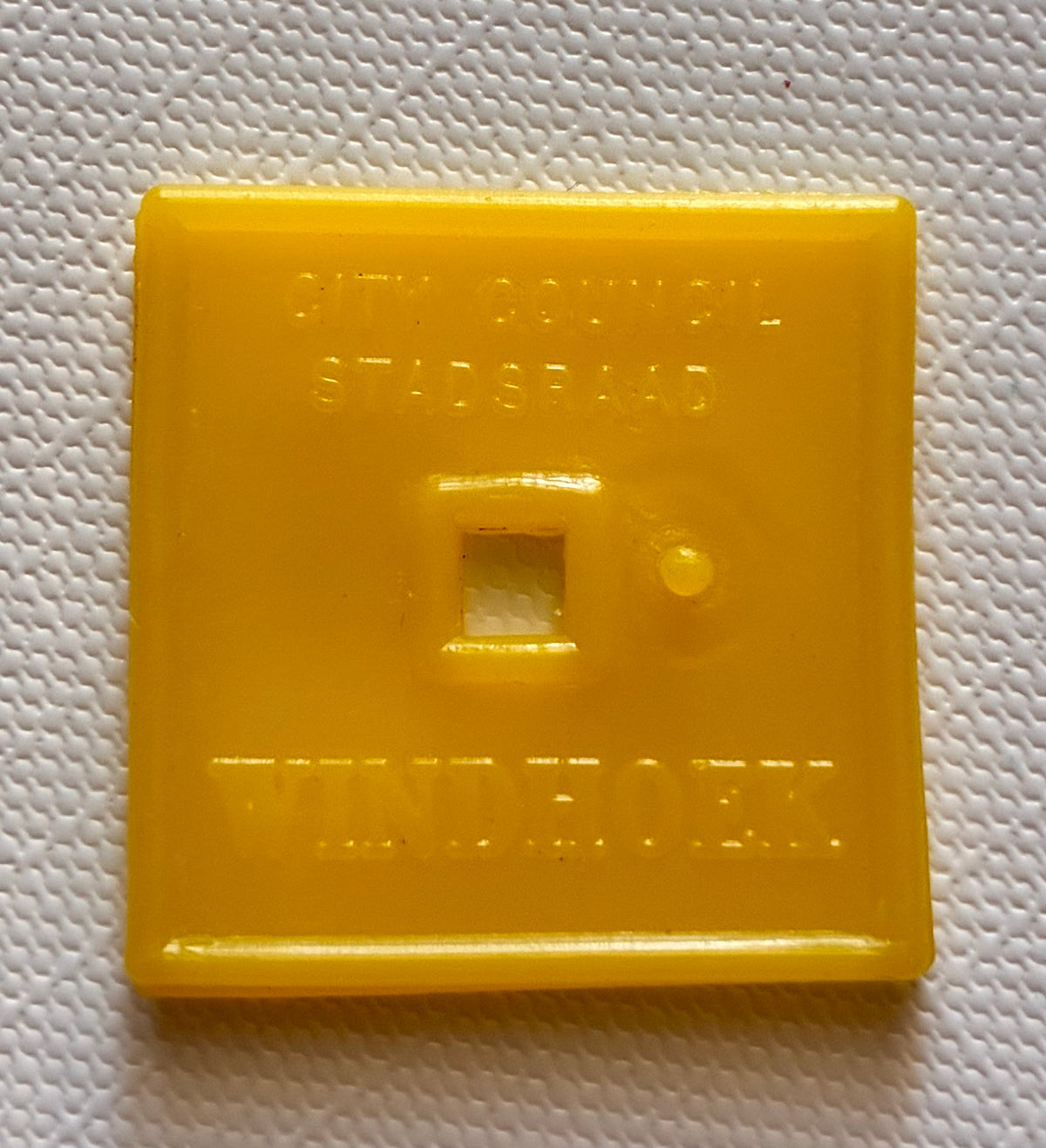 Token 38 – South West Africa – Windhoek Bus Token, Stage 1 – Yellow